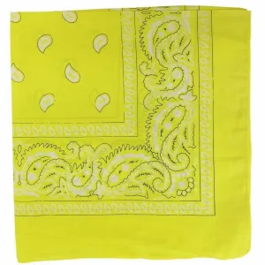 10 x Yellow Paisley Bandanas Head Wrap 100% Cotton Neck Scarf Mask Bandana