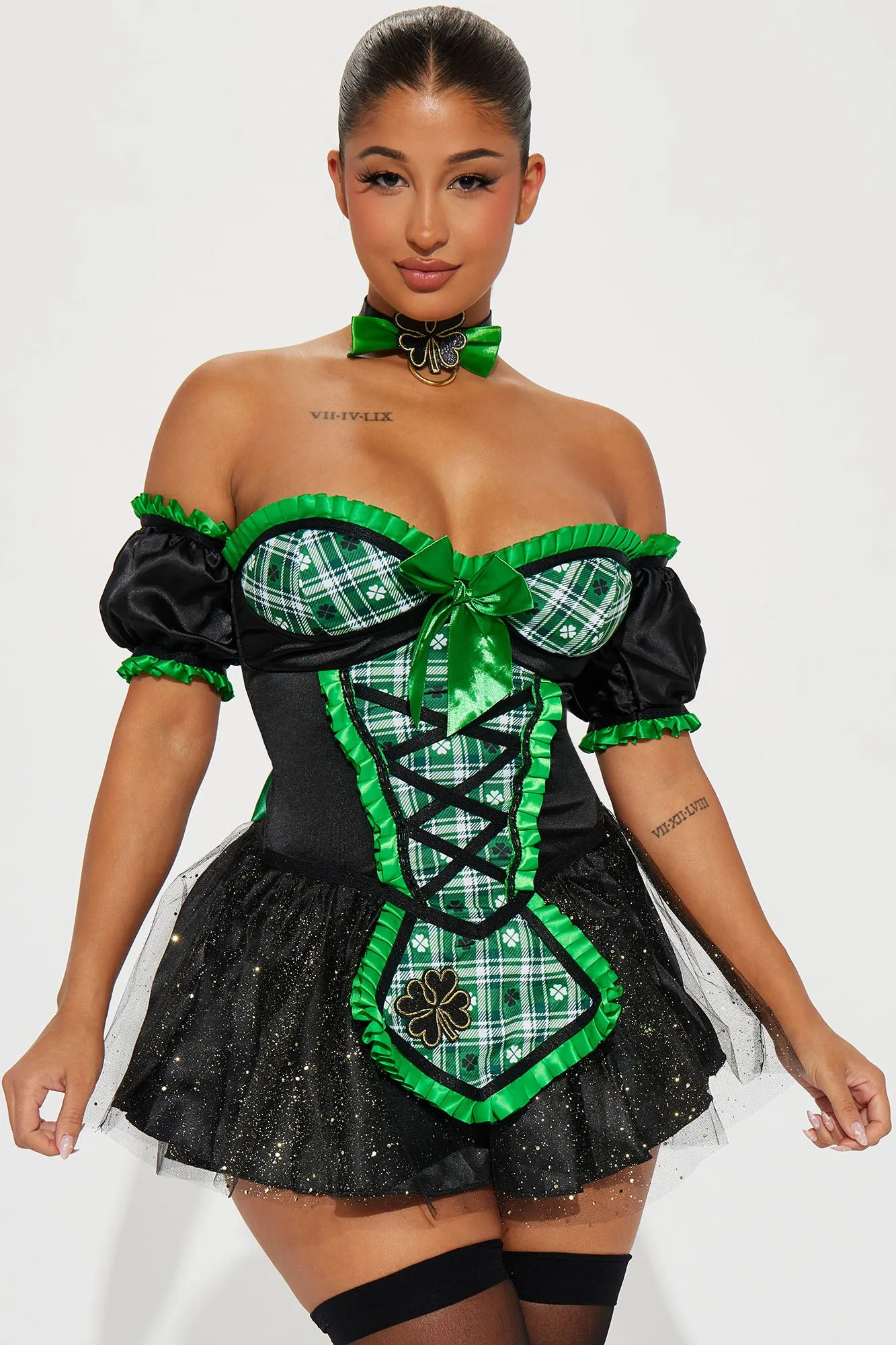 Beer Festival Babe 3 Piece Costume Set - Green/combo