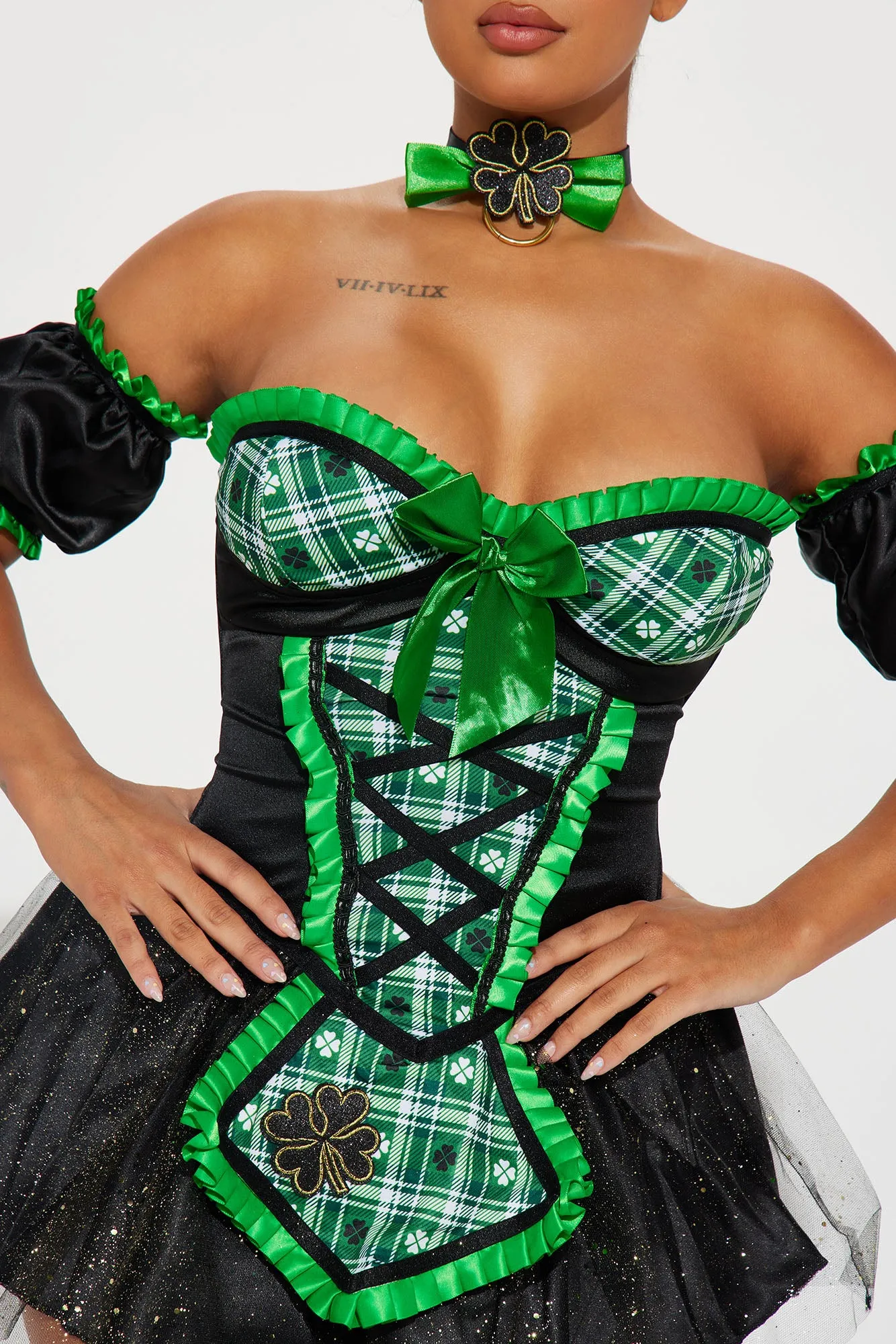 Beer Festival Babe 3 Piece Costume Set - Green/combo