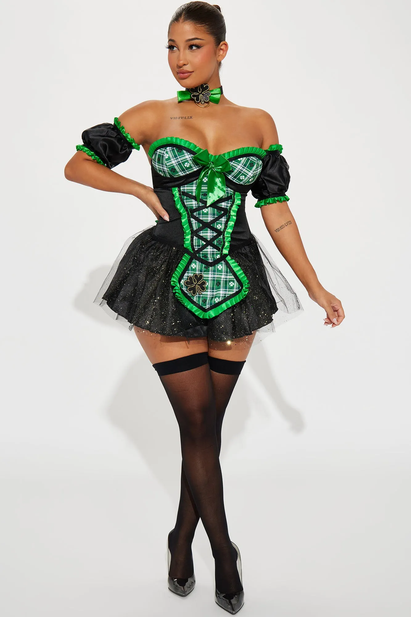 Beer Festival Babe 3 Piece Costume Set - Green/combo