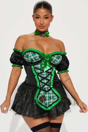 Beer Festival Babe 3 Piece Costume Set - Green/combo