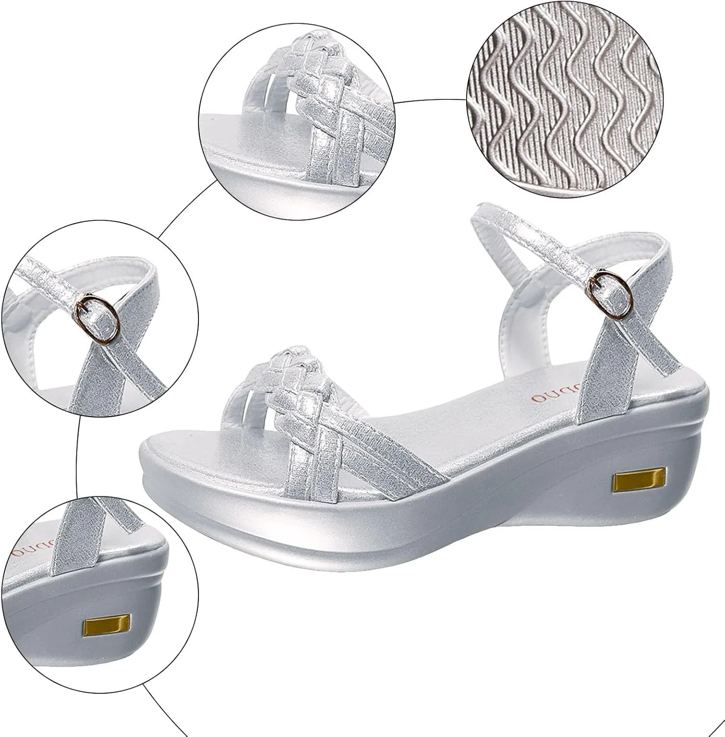 Black Sandals Women Women Braided Wedge Platform Sandals Fish Mouth Heels Casual Elastic Ankle Strap Dress Flats Slides