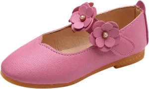 Black Shoes for Girls,Children Baby Girls Leather Flower Princess Shoes Soft Dance Shoes Kids Shoes 1-11 Years