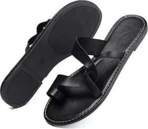 Bohemian Dress Sandals Womens Casual Flats Sandals Comfortable Ankle Strap Summer Boho Thong Sandals