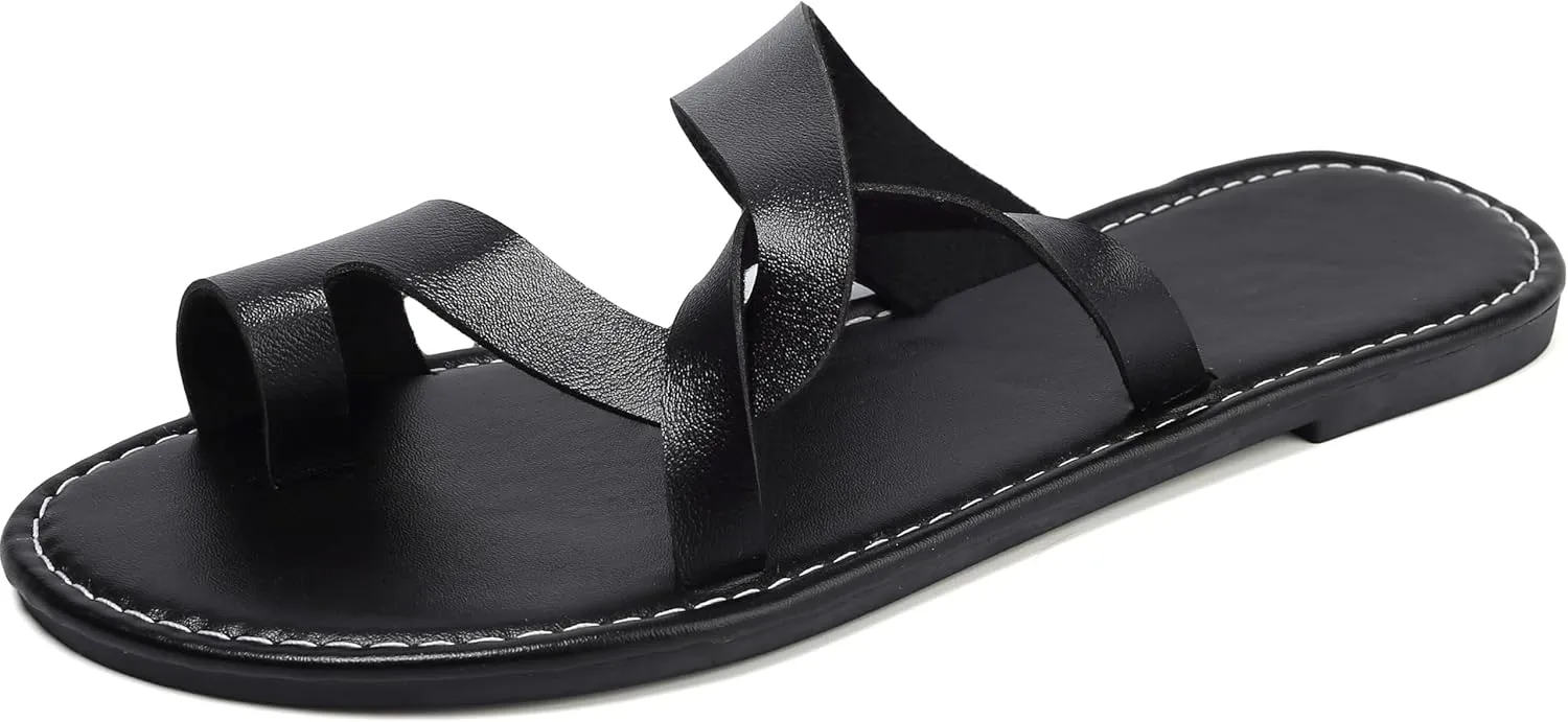 Bohemian Dress Sandals Womens Casual Flats Sandals Comfortable Ankle Strap Summer Boho Thong Sandals