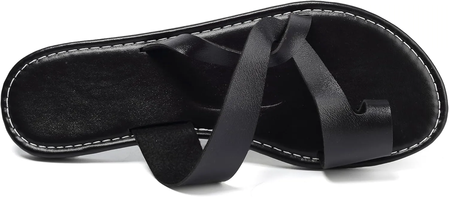 Bohemian Dress Sandals Womens Casual Flats Sandals Comfortable Ankle Strap Summer Boho Thong Sandals