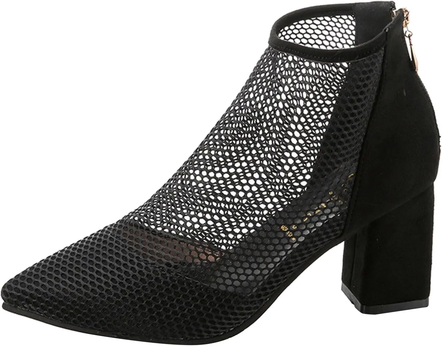 Boots for Women Fashion Ankle Booties Breathable Mesh Summer Boots Zipper Dressy Booties for Ladies