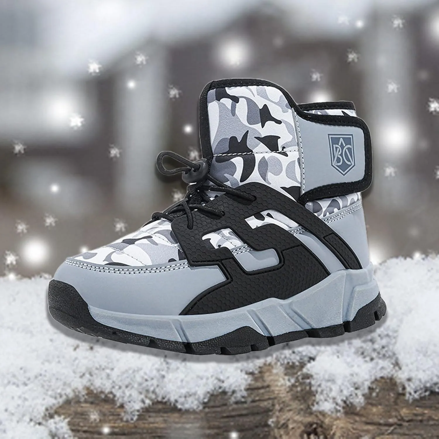 Boys Girls Snow Boots Waterproof Non Slip Outdoor Winter Shoes for Toddler Kids Wide Toe Box Warm Boots