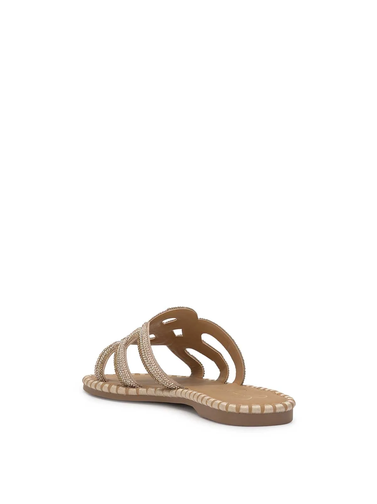Bria Flat Sandal in Champagne