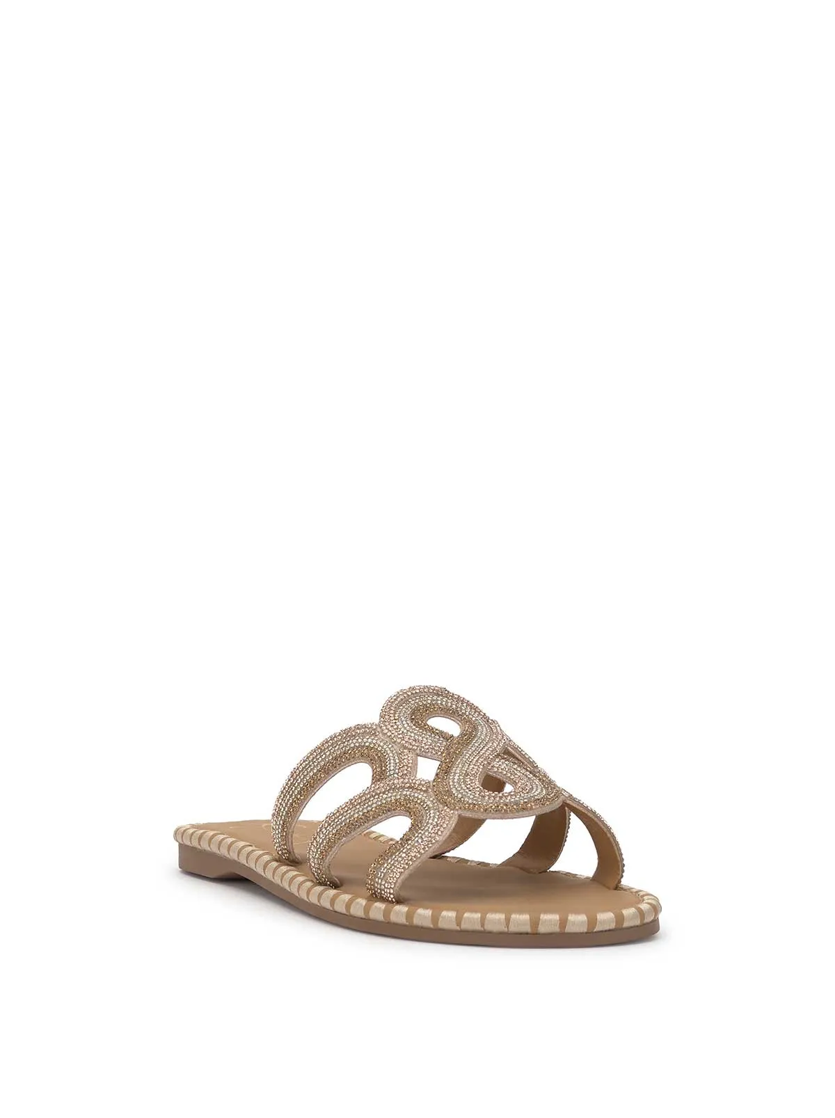 Bria Flat Sandal in Champagne