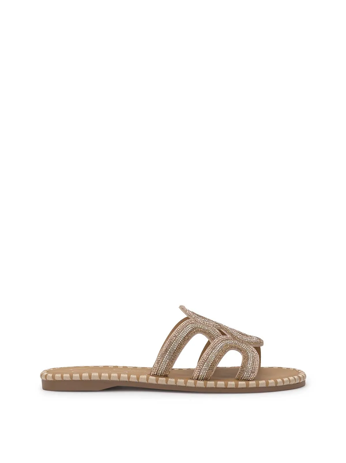 Bria Flat Sandal in Champagne