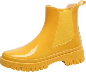 Cathalem Ankle Rain Boots for Women Waterproof Chelsea Rain Boots Rubber Boots Short Boots Anti Slip Lightweight Work Booties