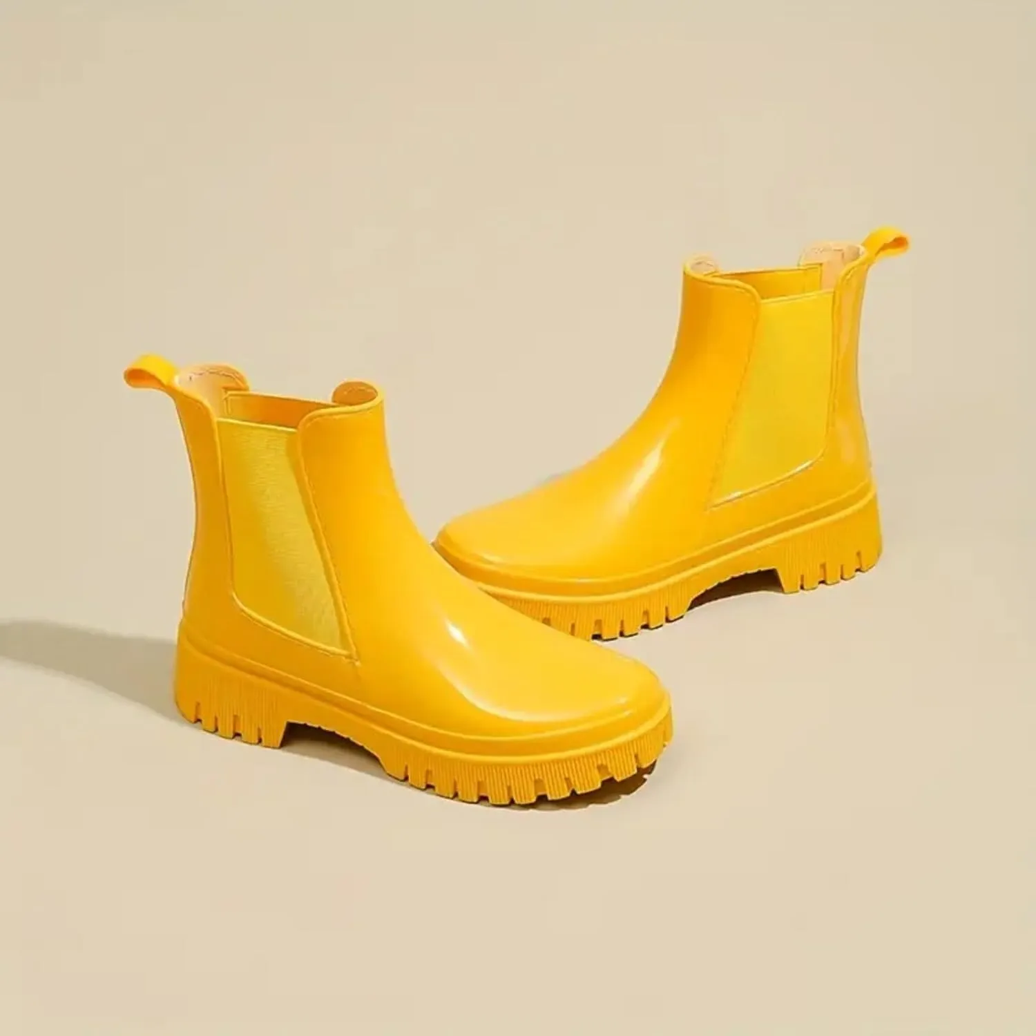 Cathalem Ankle Rain Boots for Women Waterproof Chelsea Rain Boots Rubber Boots Short Boots Anti Slip Lightweight Work Booties