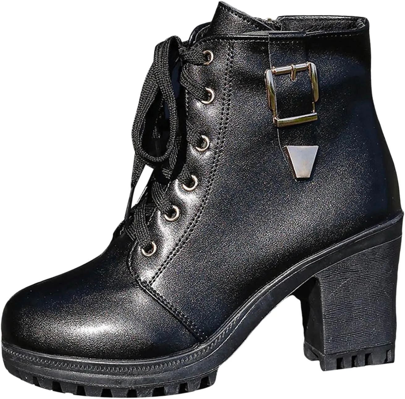 Cathalem Gothic Boots for Women Goth Platform Chunky Boots High Heel Black Ankle Booties Rivets Punk Combat Boot Shoes