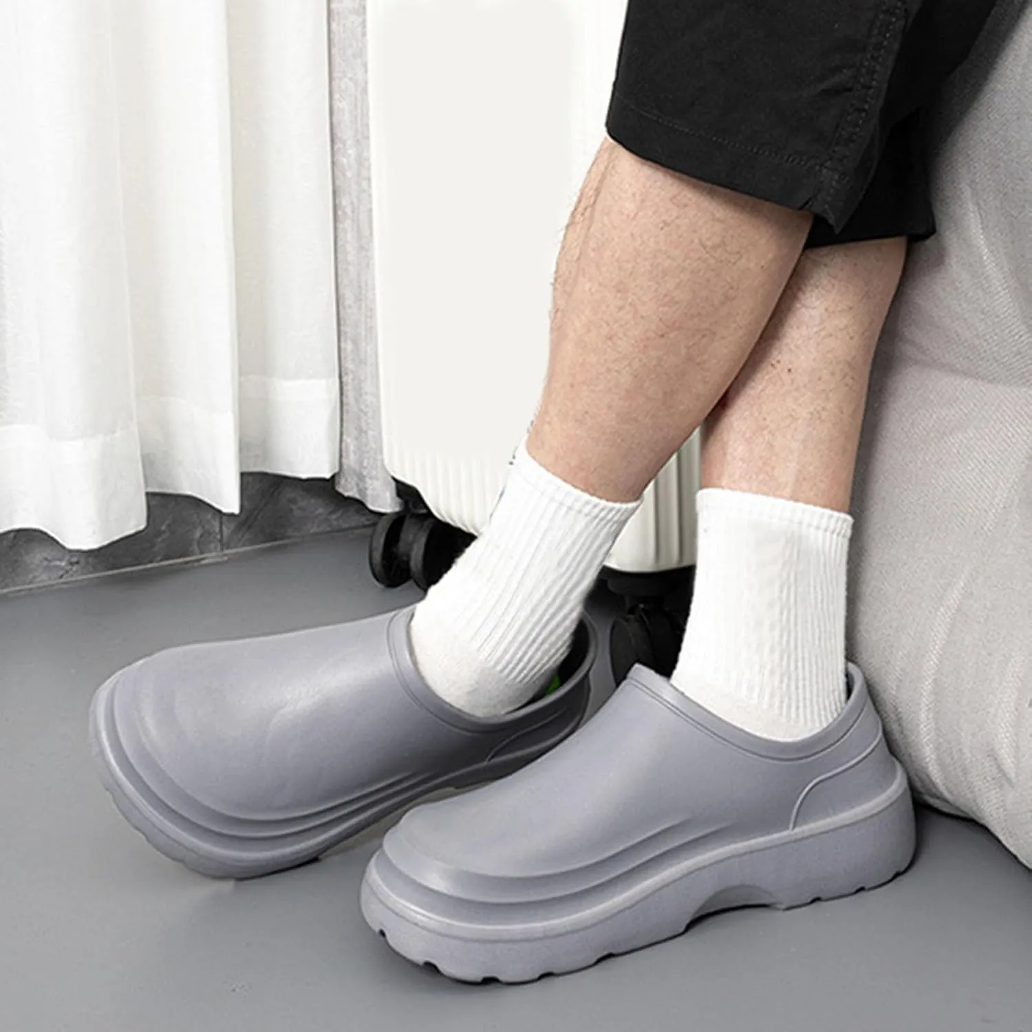 Chef Shoes Non Slip Clogs Work Kitchen Shoes Zapatos De Chef for Men Leather Slippers Size 11