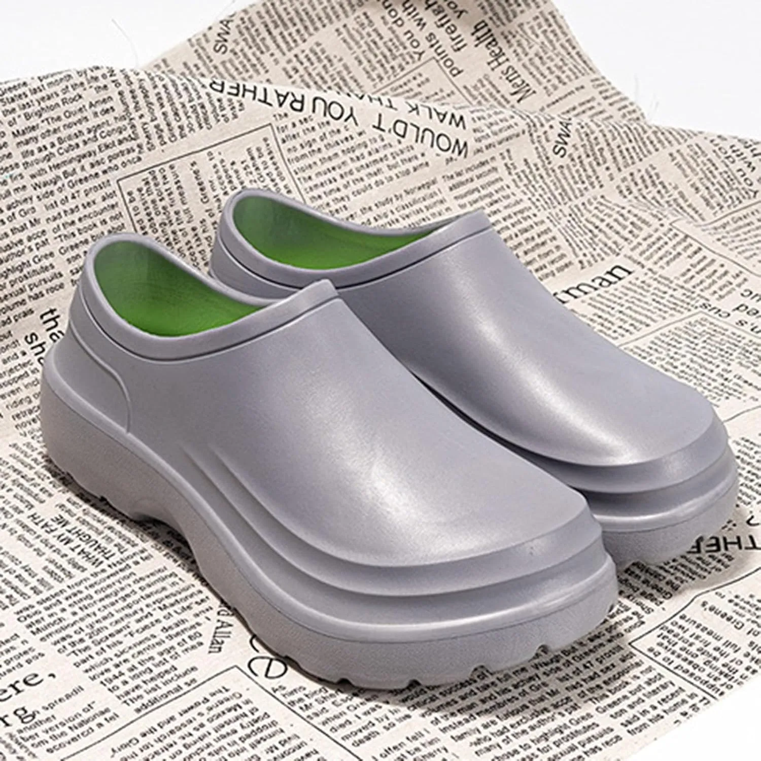 Chef Shoes Non Slip Clogs Work Kitchen Shoes Zapatos De Chef for Men Leather Slippers Size 11