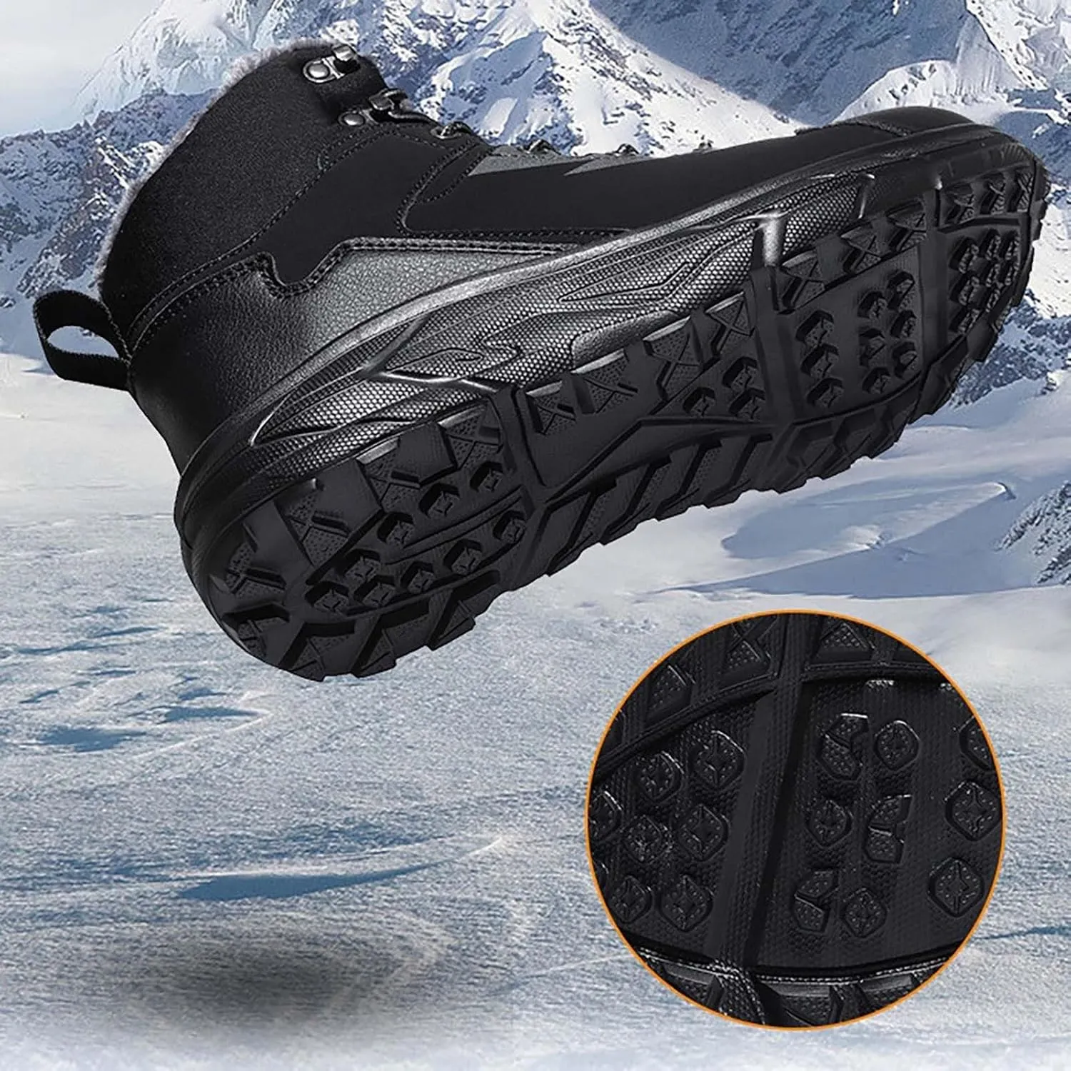Composite Work Shoes Wear And Anti Slip Snow Boots Five Finger Cotton Shoes Outdoor Sports Men's Snow Boots Slip on Wide