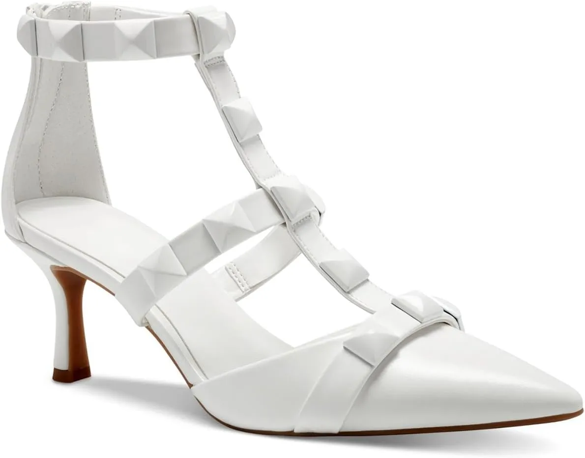 Cufflinks Inc. INC Womens Gilana Ankle Strap Pointed Toe Pumps White 6.5 Medium (B,M)
