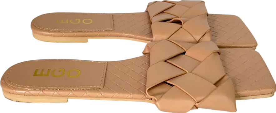 Ego Nude Woven Strap Detail Flat Slider Sandal UK 4 EU 37 