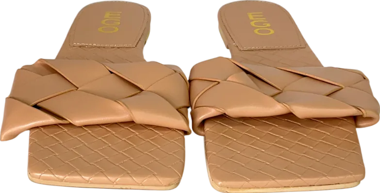 Ego Nude Woven Strap Detail Flat Slider Sandal UK 4 EU 37 