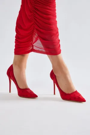 Feeling Perfect Polka Dot Pumps - Red