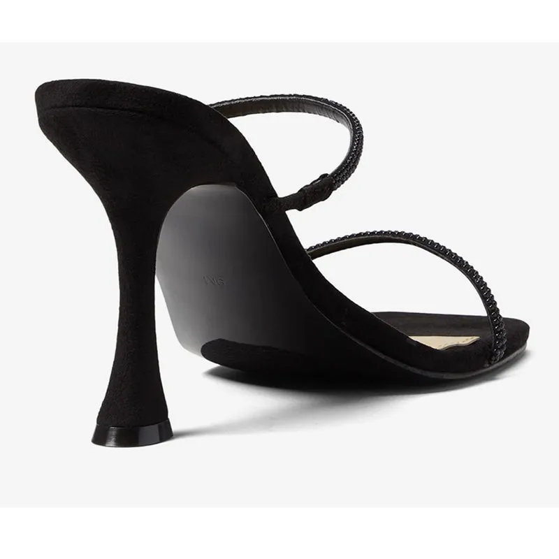 Glitter Straps Black Heels