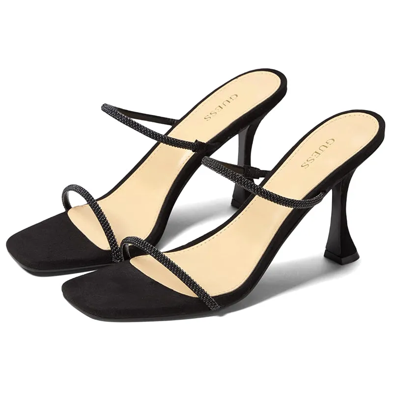 Glitter Straps Black Heels