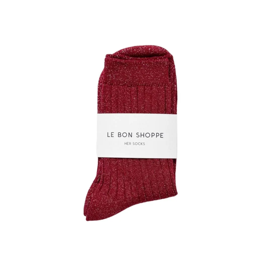 Her Socks (Carmine Glitter)