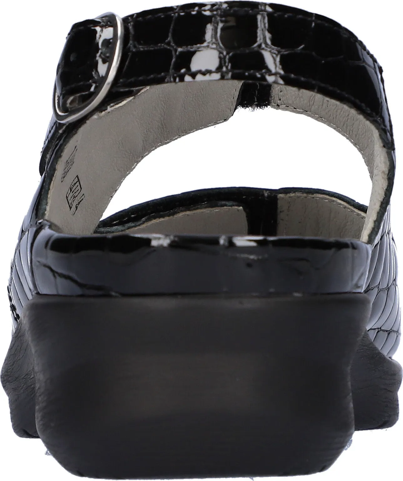 Ladies Waldlaufer Sandals Extra Wide Fitting M Black Patent Merle 811004 361