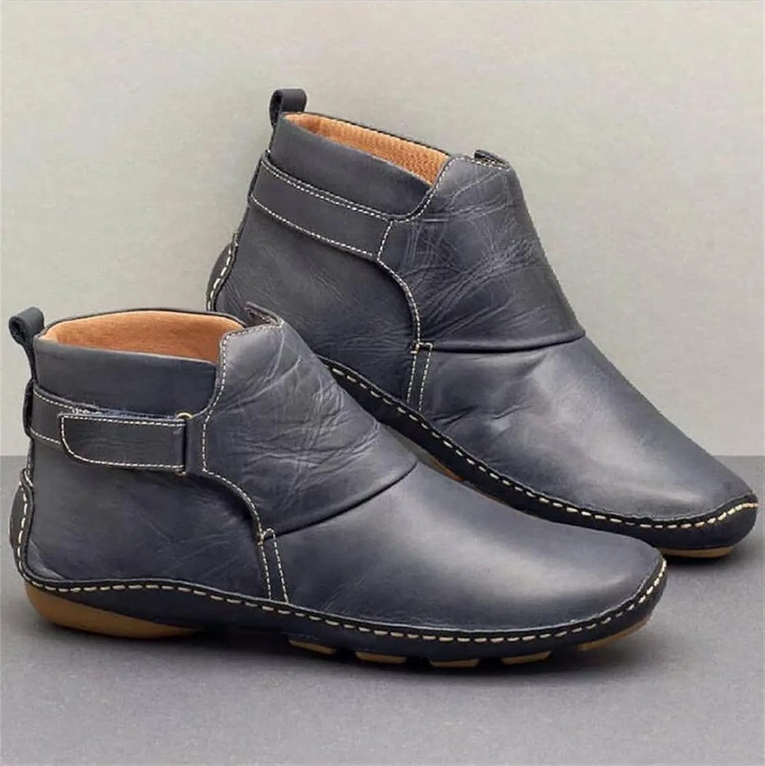 Lausiuoe Boots For Women Ankle Booties Flat Shoes Wedges Fashion Ankle Boots High Top Casual Dressy Western Boot Pull-On