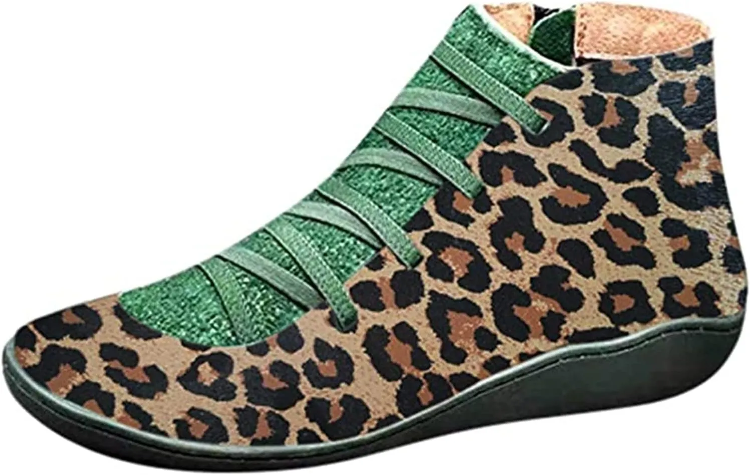 Lausiuoe Boots For Women Ankle Booties Flat Short Boots Side Zipper Shoes Western Casual Dressy Fashion Boot Pull-On
