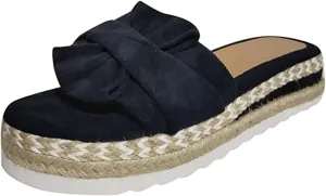 Lausiuoe Sandals For Women Dressy Summer Platform Espadrille Wedge Sandal Open Toe Bowknot Comfortable Flatform Sandals