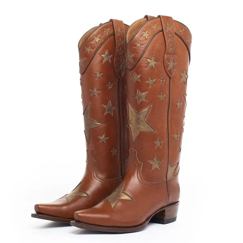 Locomotive Autumn and Winter Pointed Toe High-top Knight Boots