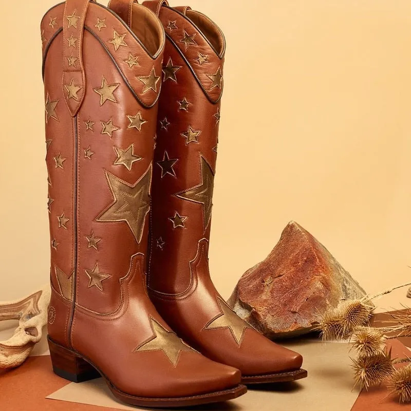 Locomotive Autumn and Winter Pointed Toe High-top Knight Boots
