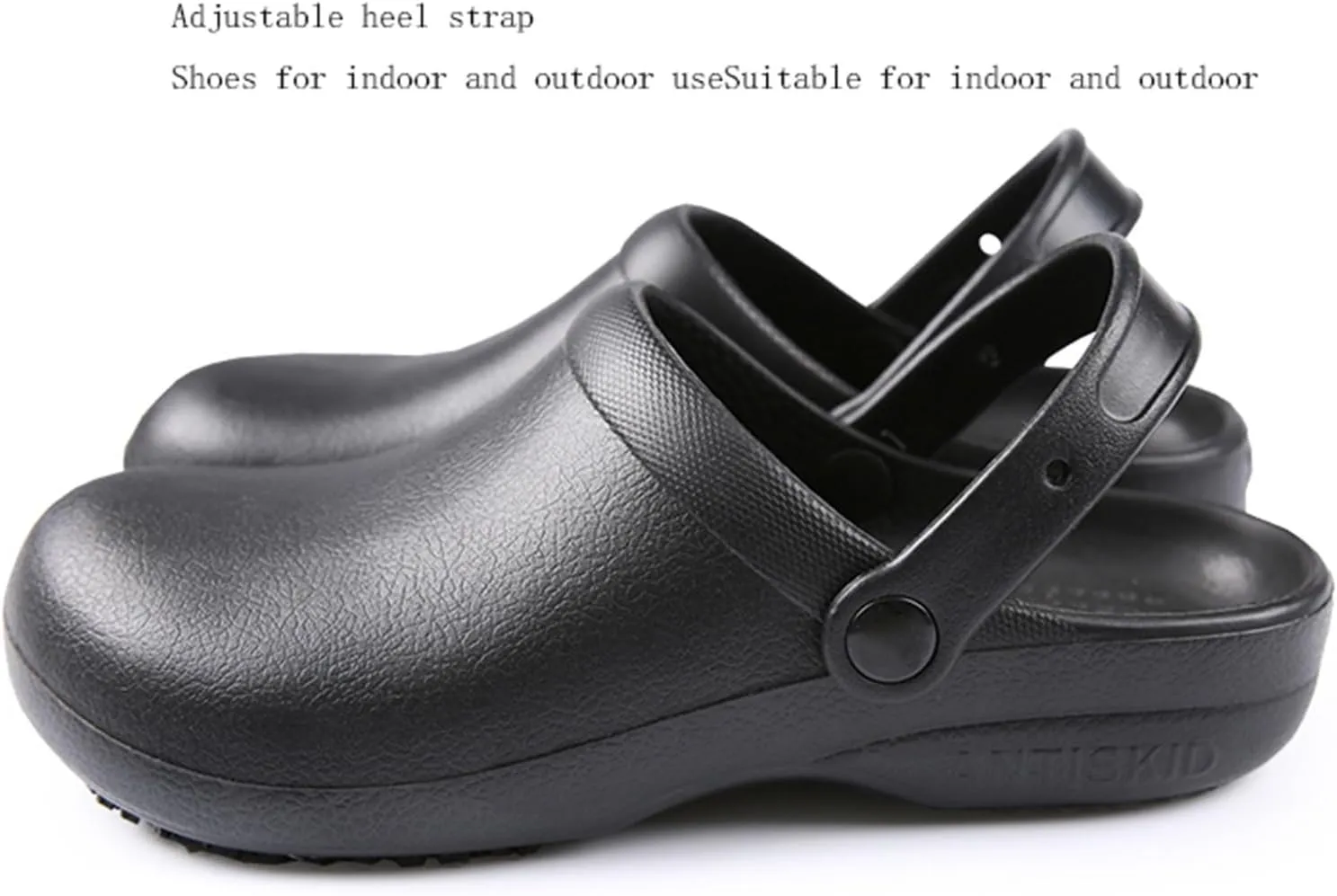 Men Chef Shoes, Men's Adjustable Non Slip Strap Water and Oil Resistant Slip-On Chef Work Shoes, Durable and Comfortable Breathable Durable Kitchen Sandals, for Camping and Yard Work