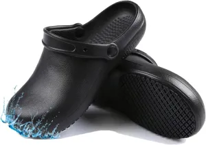 Men Chef Shoes, Men's Adjustable Non Slip Strap Water and Oil Resistant Slip-On Chef Work Shoes, Durable and Comfortable Breathable Durable Kitchen Sandals, for Camping and Yard Work