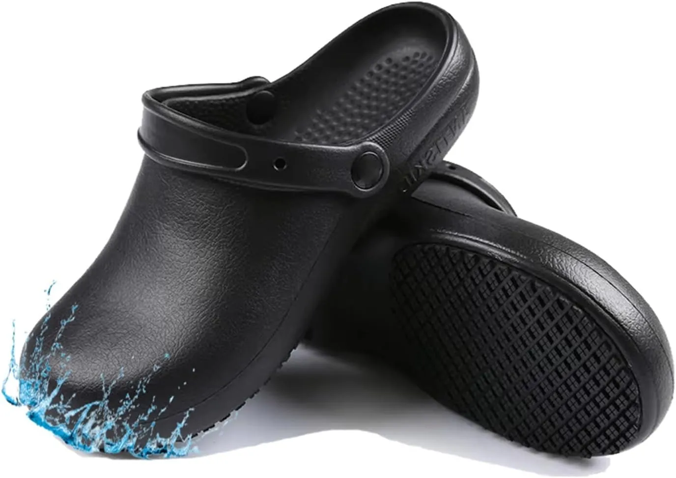 Men Chef Shoes, Men's Adjustable Non Slip Strap Water and Oil Resistant Slip-On Chef Work Shoes, Durable and Comfortable Breathable Durable Kitchen Sandals, for Camping and Yard Work