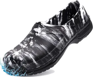 Men's Camouflage Breathable Wide Oil Water Resistant Non Slip Durable Chef Shoes, Comfortable Professional Food Service Working Nursing Shoe, for Restaurant, Hospital, Kitchen, Office