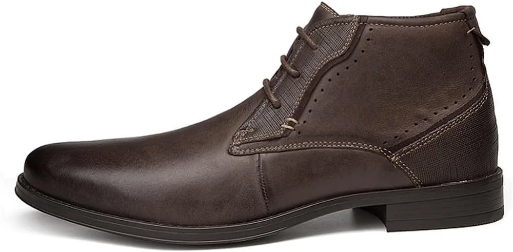Men's Chukka Boots Casual Dress Boots Motorcycle Combat Boots Waterproof Ankle Boots Lace Up Fashion Leather Boots