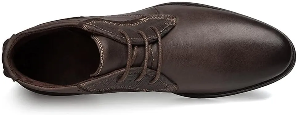 Men's Chukka Boots Casual Dress Boots Motorcycle Combat Boots Waterproof Ankle Boots Lace Up Fashion Leather Boots