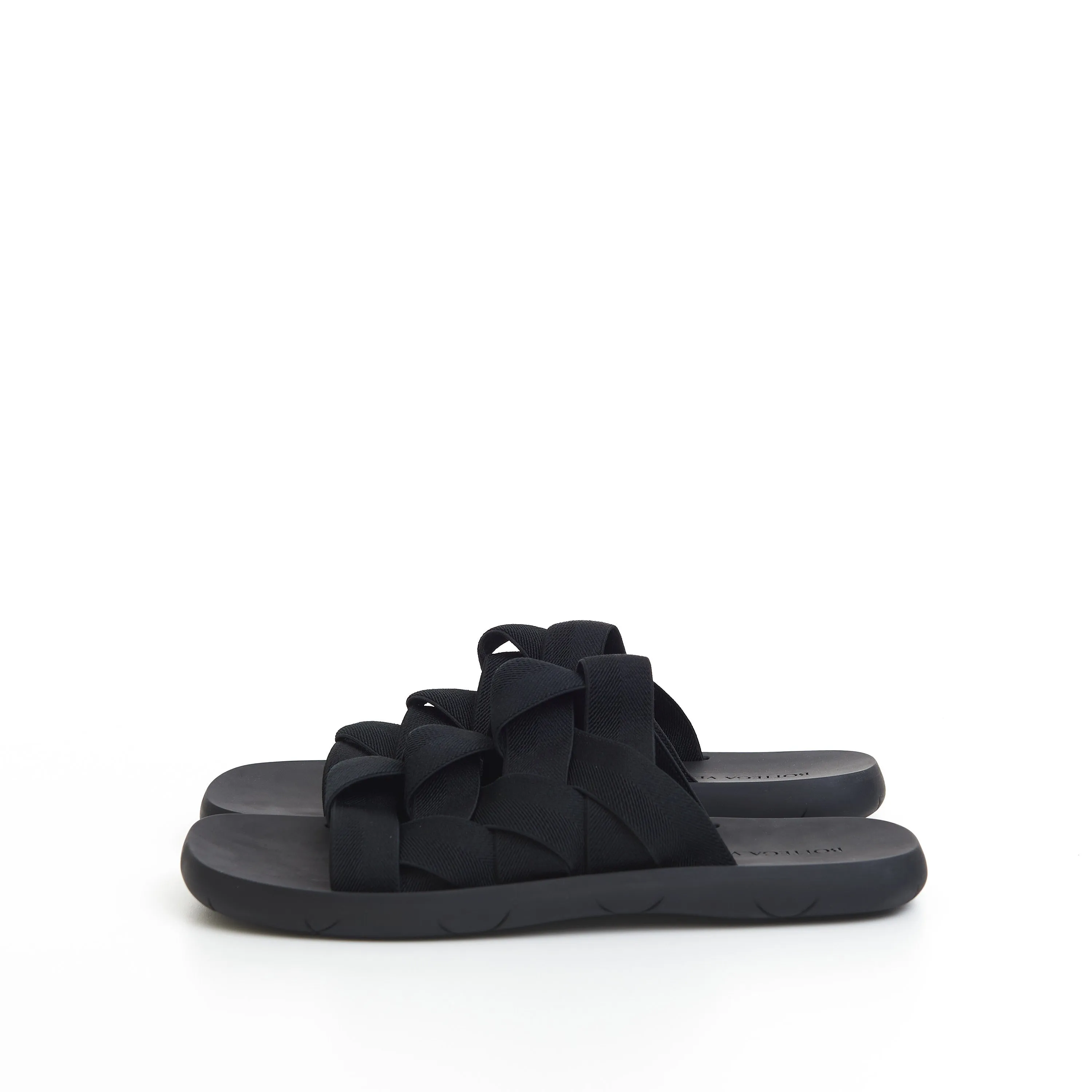 Men's Plat Mule Slide Sandals In Black