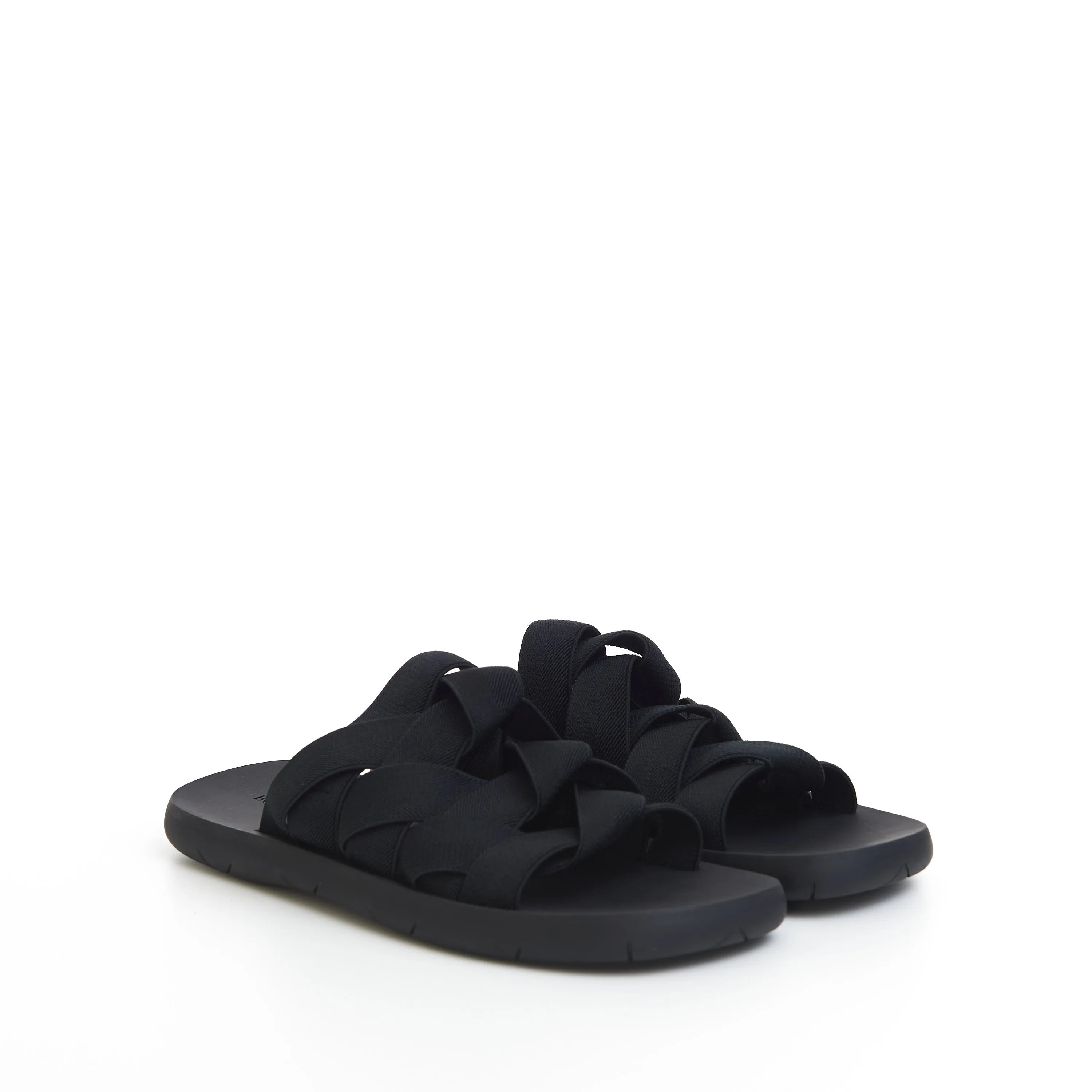 Men's Plat Mule Slide Sandals In Black