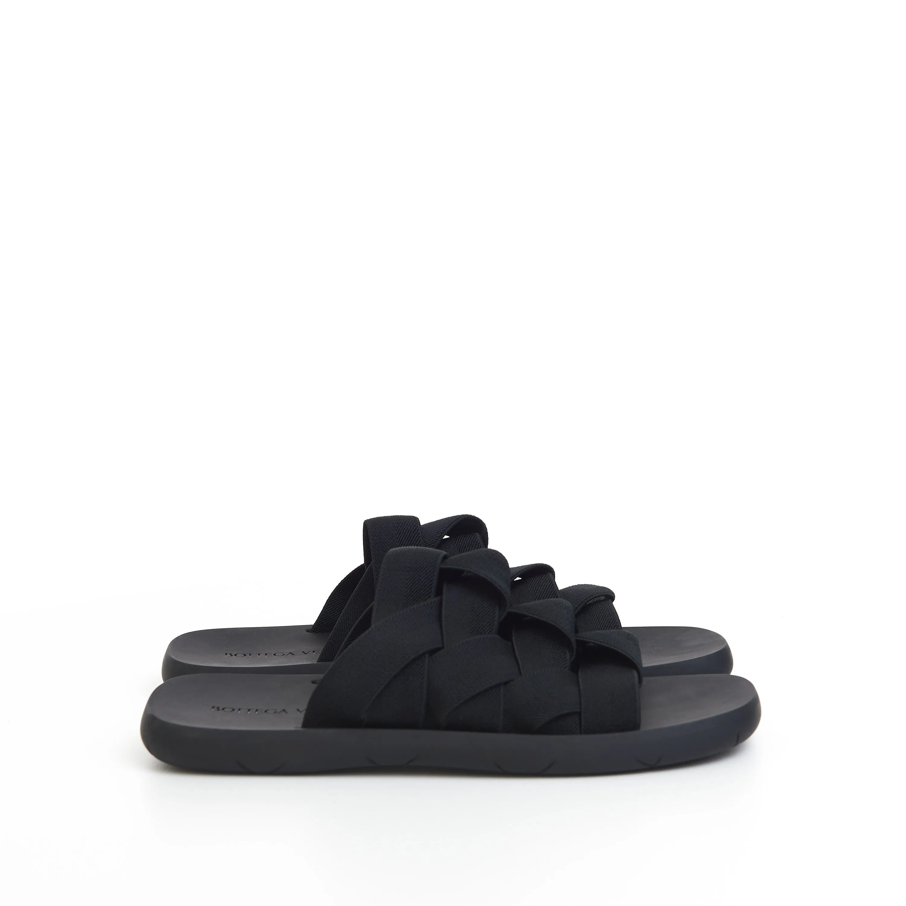 Men's Plat Mule Slide Sandals In Black