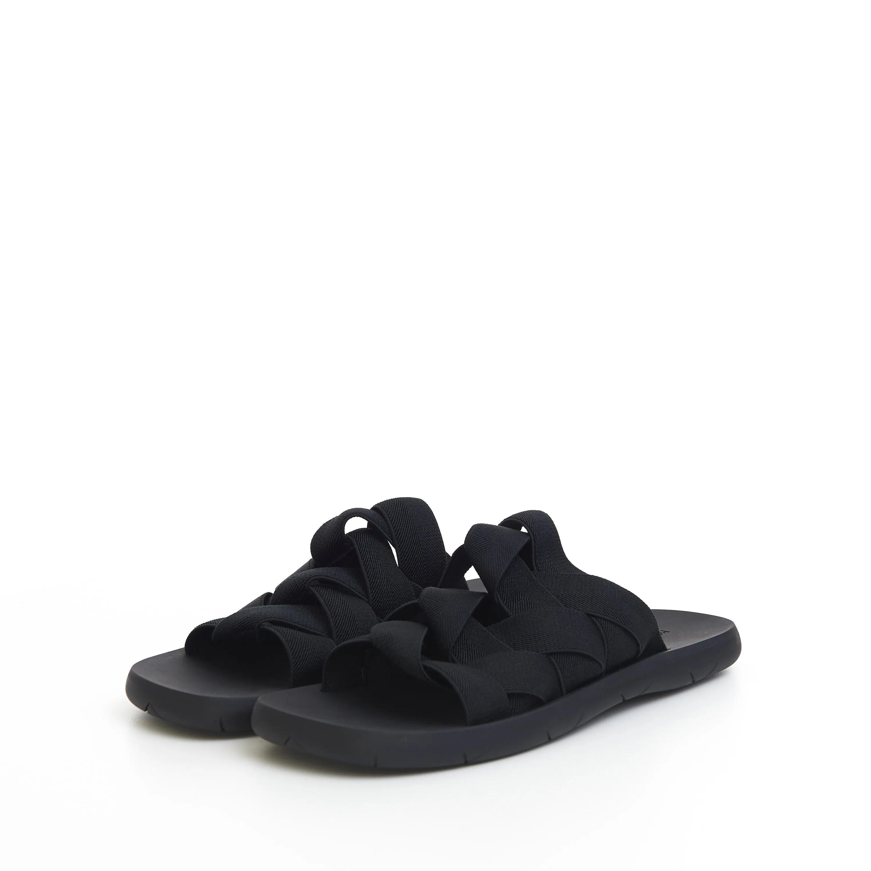 Men's Plat Mule Slide Sandals In Black