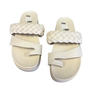 NEW Sam & Libby Cream Women's Adelia Footbed Sandals Size 9.5