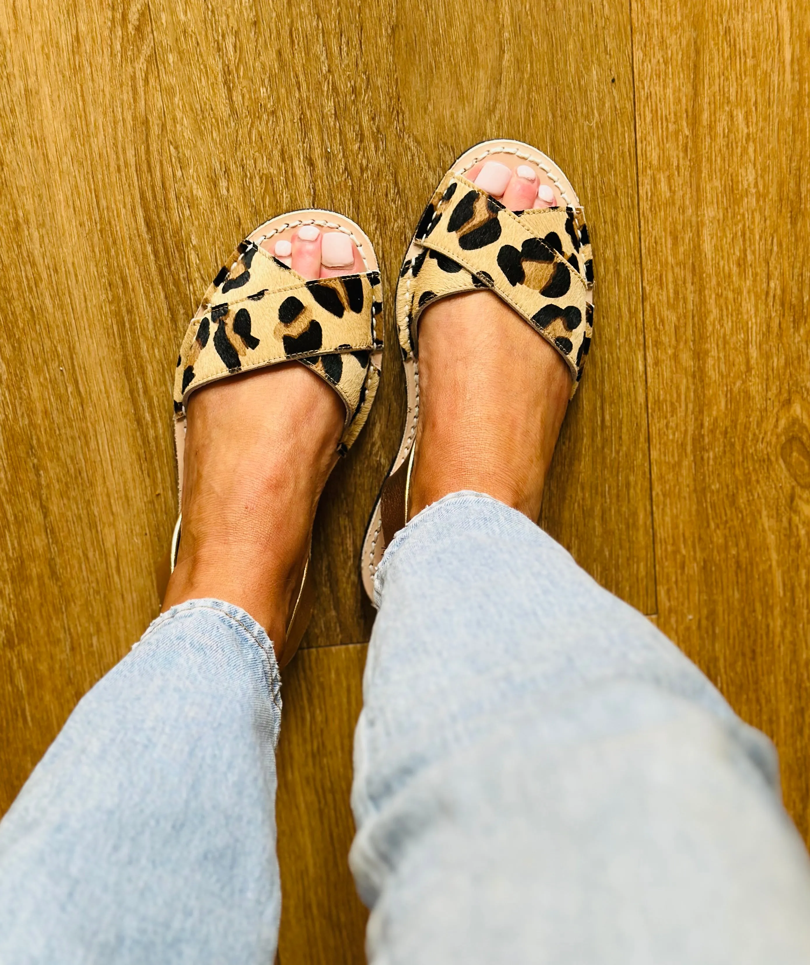 Pattie Leopard Print Peeptoe