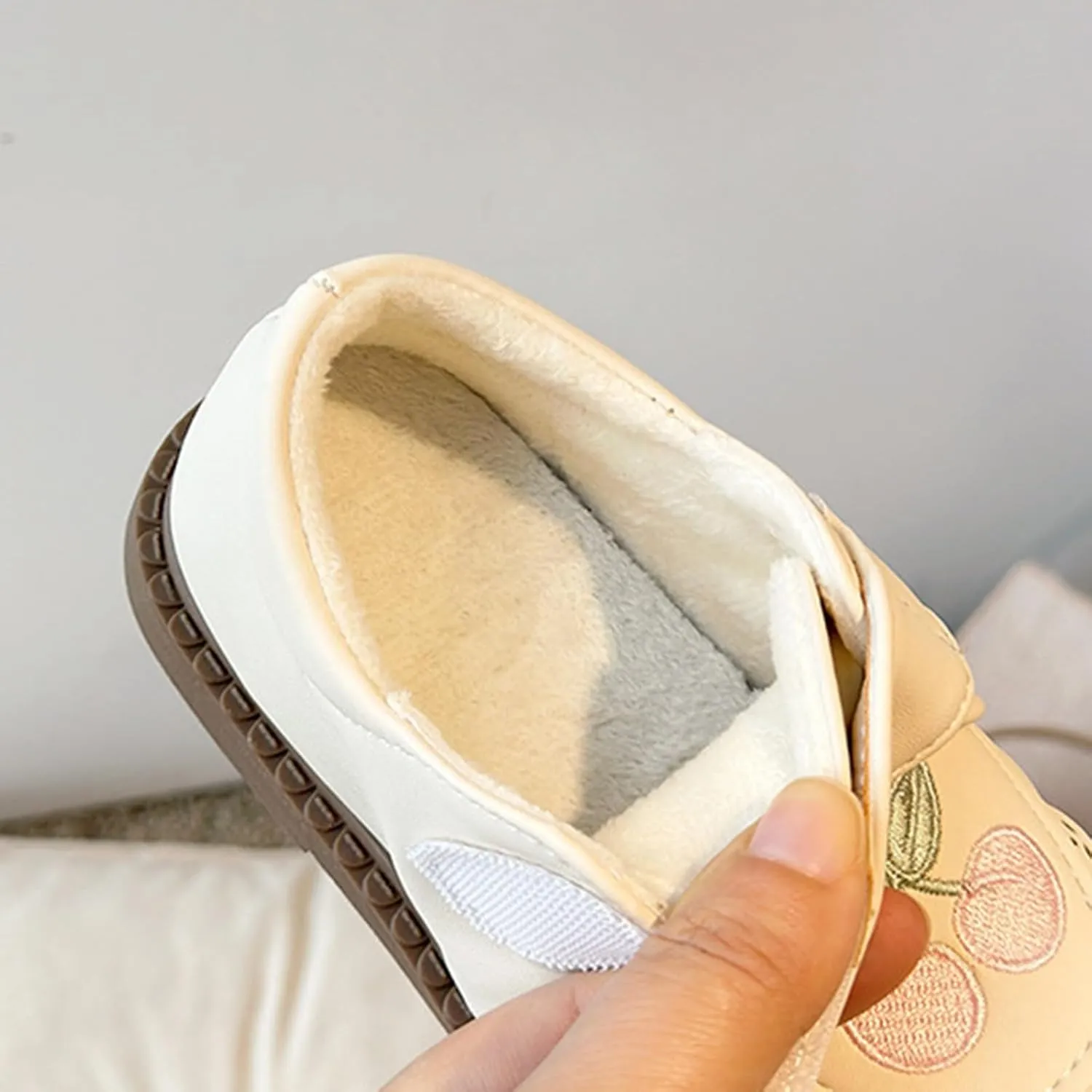 Plush Embroidery Mary Jane School Shoes for Girls Toddler Pary Wedding Dress Shoes Little Little Girls Riding Boots