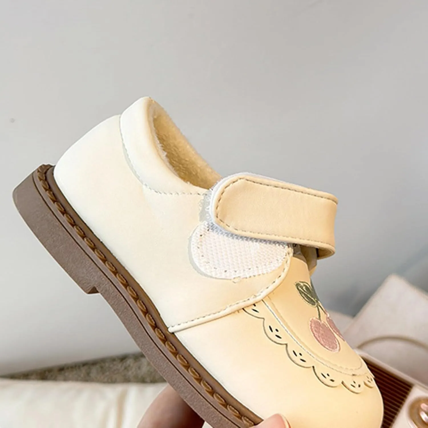 Plush Embroidery Mary Jane School Shoes for Girls Toddler Pary Wedding Dress Shoes Little Little Girls Riding Boots