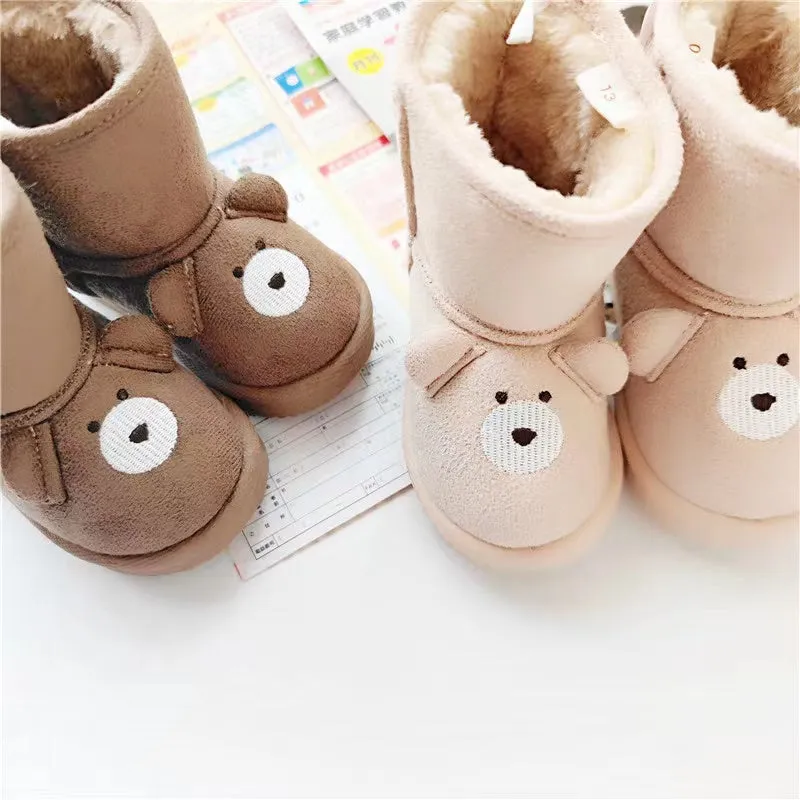 Pompom Tail Bear Plush Baby Snow Boots