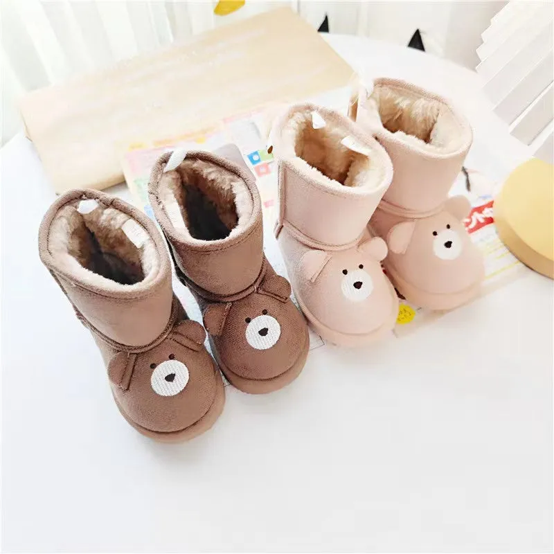 Pompom Tail Bear Plush Baby Snow Boots